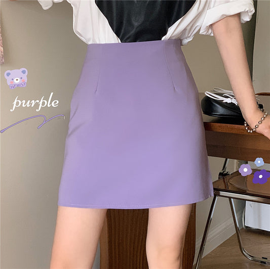 High Waist Skirt - Purple