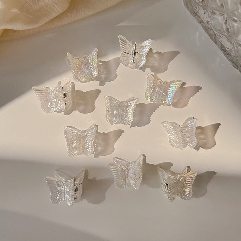 Mini Butterfly Hair Claw Pack 10pcs (Clear)